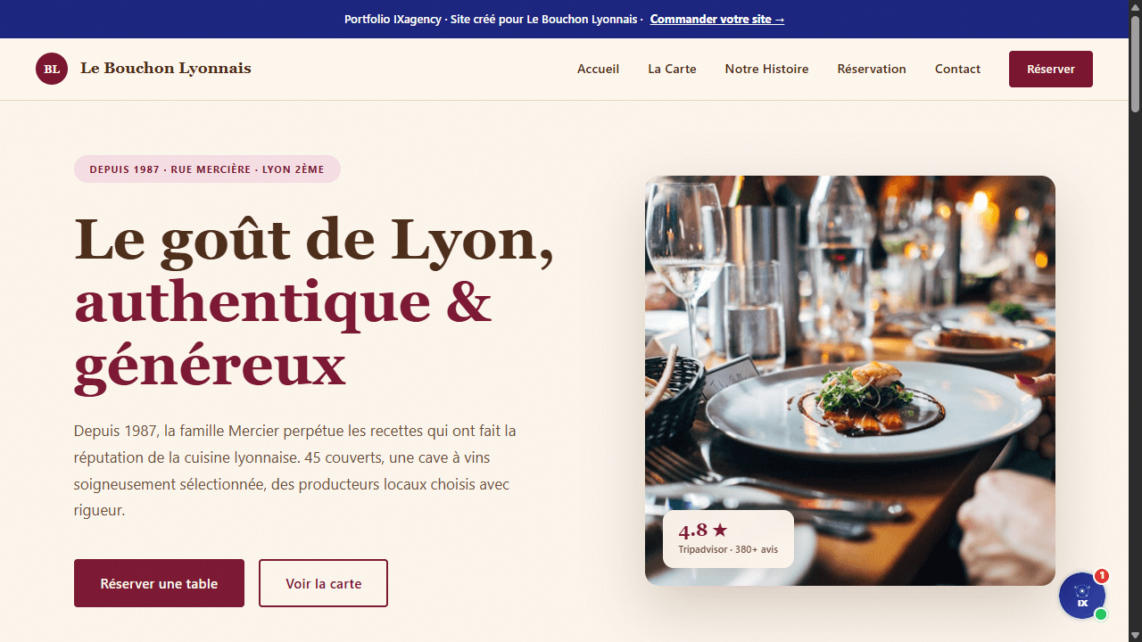 Exemple de site créé par IXagence